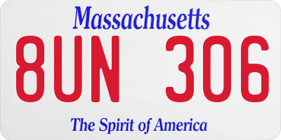 MA license plate 8UN306