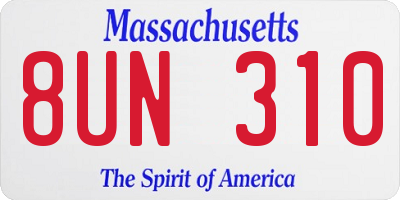 MA license plate 8UN310