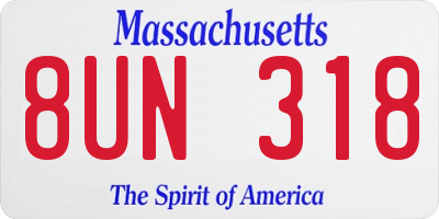 MA license plate 8UN318