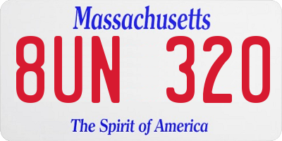 MA license plate 8UN320