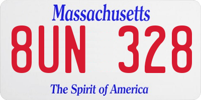 MA license plate 8UN328