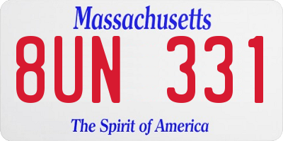 MA license plate 8UN331