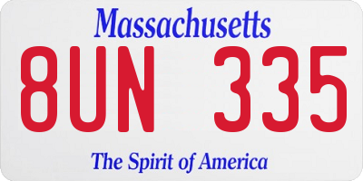 MA license plate 8UN335