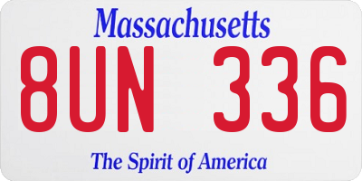 MA license plate 8UN336
