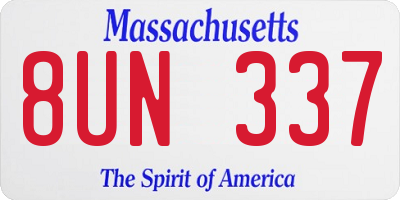 MA license plate 8UN337