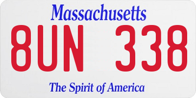 MA license plate 8UN338