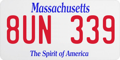 MA license plate 8UN339