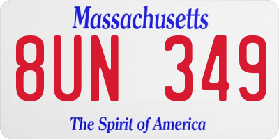 MA license plate 8UN349