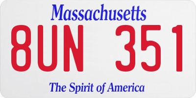 MA license plate 8UN351