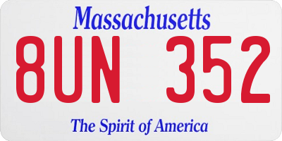 MA license plate 8UN352