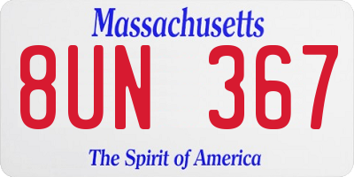 MA license plate 8UN367