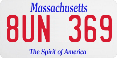 MA license plate 8UN369