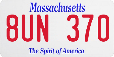 MA license plate 8UN370