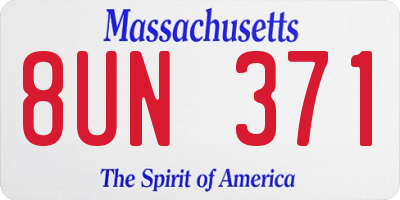 MA license plate 8UN371