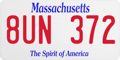 MA license plate 8UN372