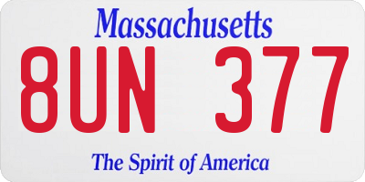 MA license plate 8UN377