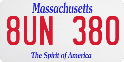 MA license plate 8UN380