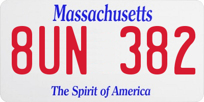 MA license plate 8UN382
