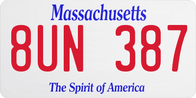 MA license plate 8UN387