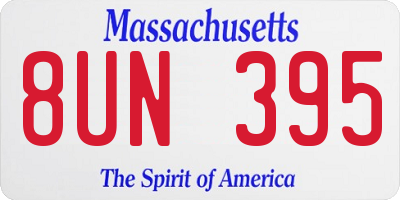 MA license plate 8UN395