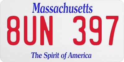 MA license plate 8UN397