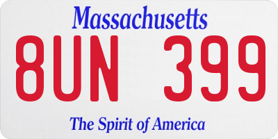 MA license plate 8UN399