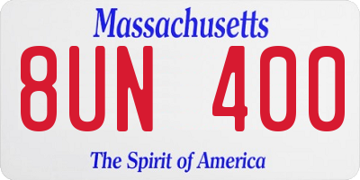 MA license plate 8UN400