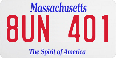 MA license plate 8UN401