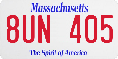 MA license plate 8UN405