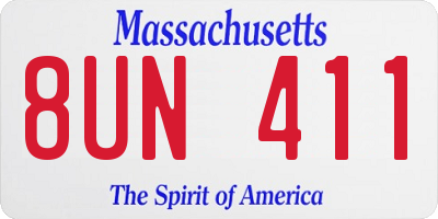 MA license plate 8UN411