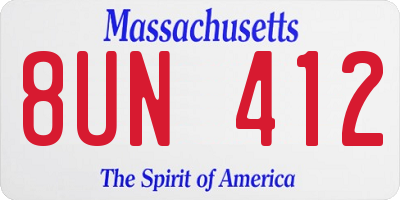 MA license plate 8UN412