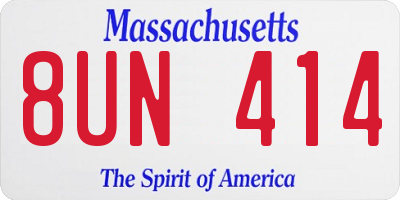 MA license plate 8UN414