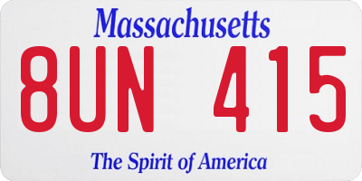 MA license plate 8UN415