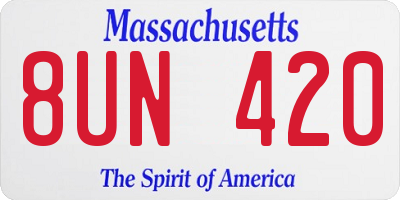 MA license plate 8UN420