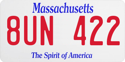 MA license plate 8UN422