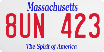 MA license plate 8UN423