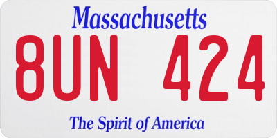 MA license plate 8UN424