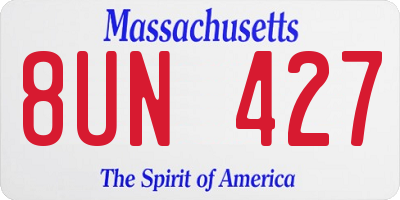 MA license plate 8UN427