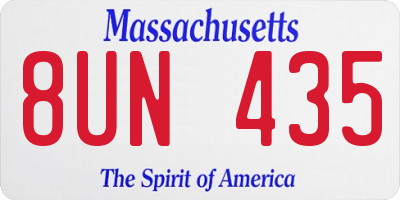 MA license plate 8UN435