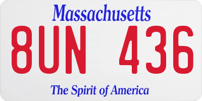 MA license plate 8UN436