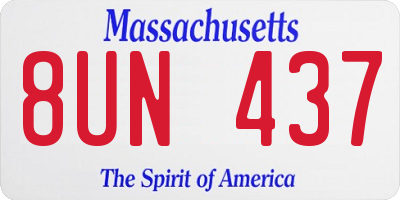 MA license plate 8UN437