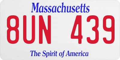 MA license plate 8UN439