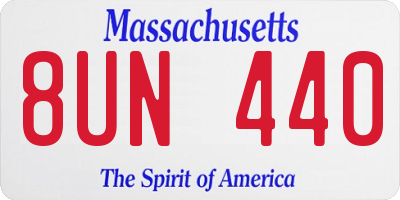 MA license plate 8UN440