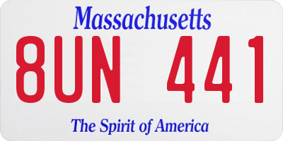 MA license plate 8UN441