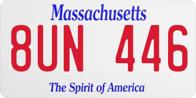MA license plate 8UN446