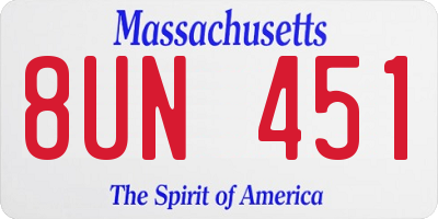 MA license plate 8UN451