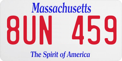 MA license plate 8UN459