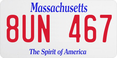 MA license plate 8UN467