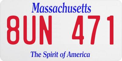 MA license plate 8UN471