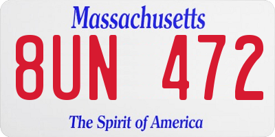 MA license plate 8UN472